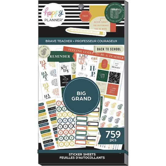 The Big Happy Planner&#xAE; Brave Teacher Value Pack Stickers